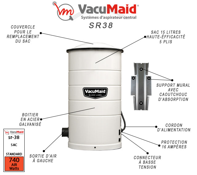 Aspirateur central Vacumaid SR-38